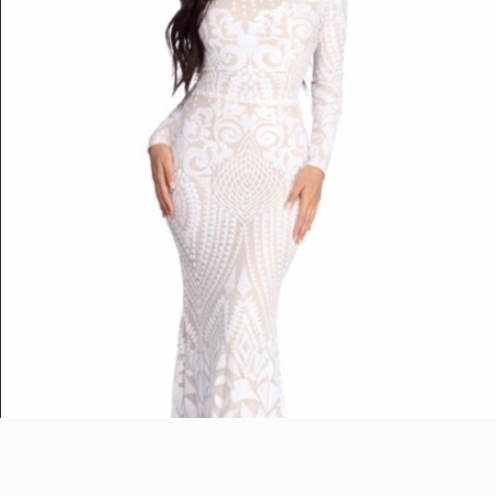 Windsor Elegant White and Cream Prom Dress